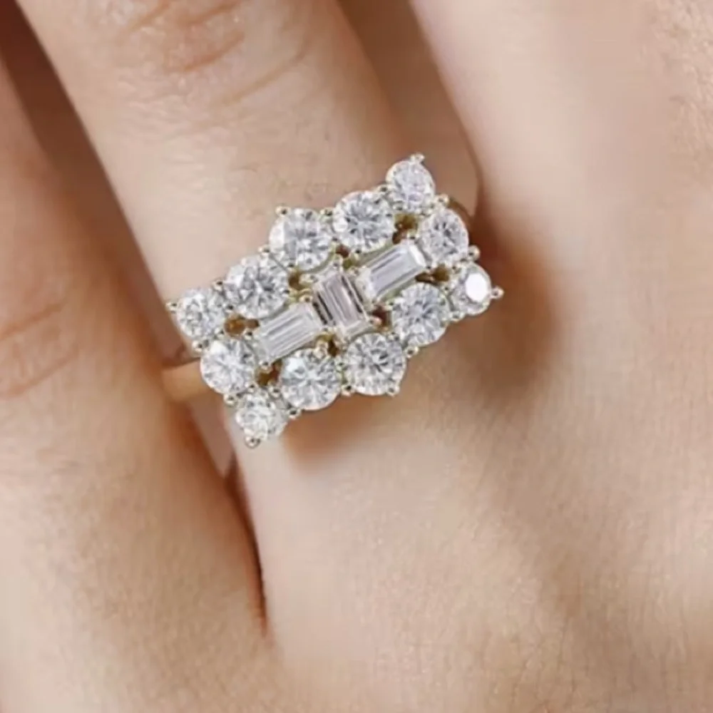 Moissanite Boat Ring in Vermeil Yellow Gold Over Sterling Silver